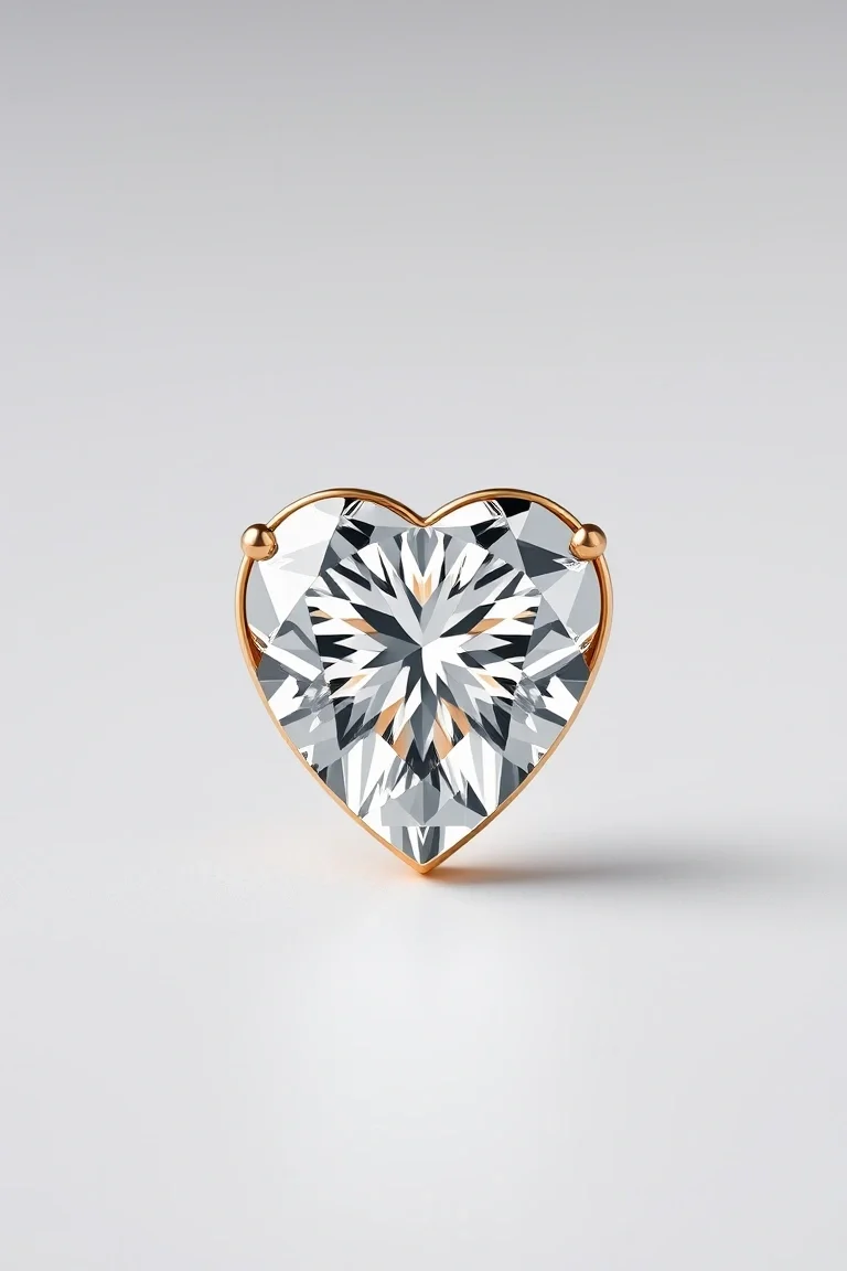 14K Diamond Heart AAA Quality