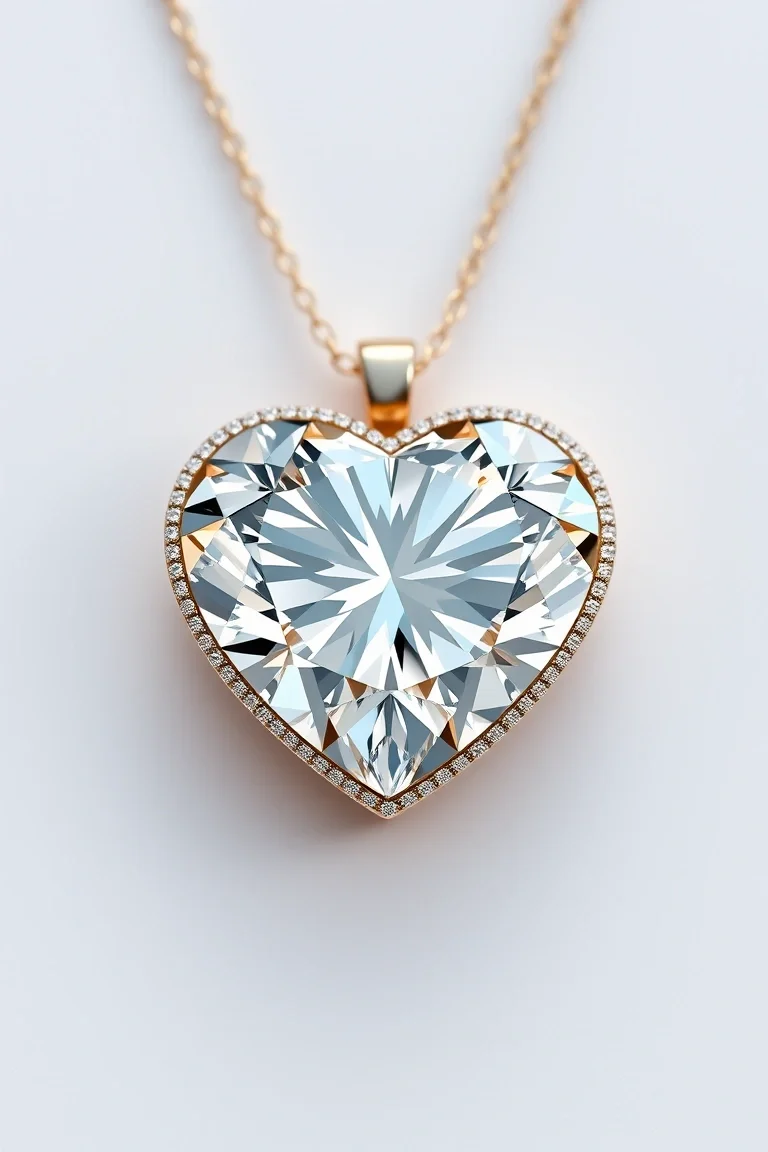 14K Diamond Heart AAA Quality