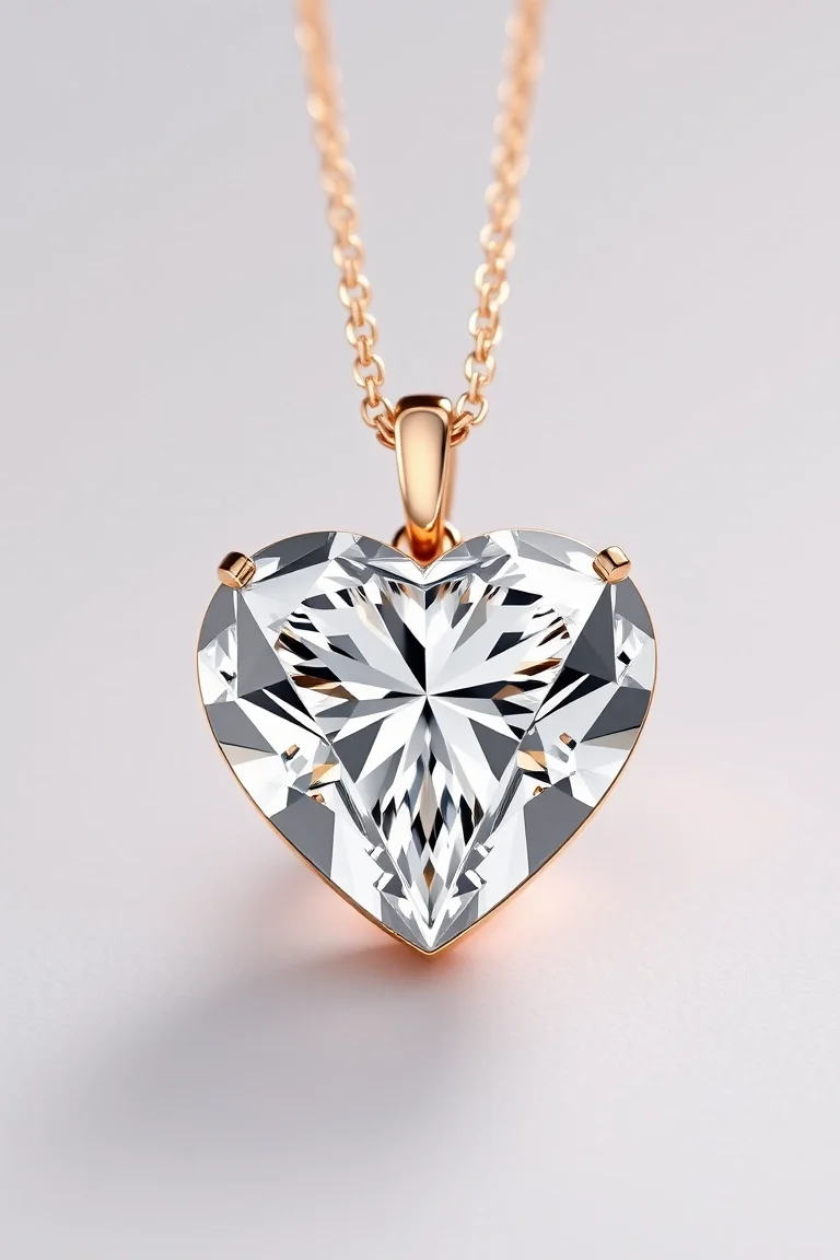 14K Diamond Heart AAA Quality