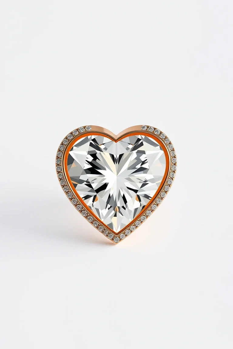 14K Diamond Heart AAA Quality