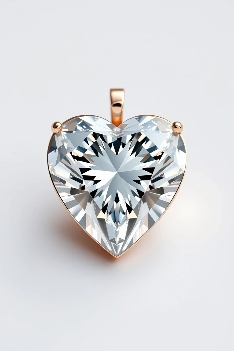 14K Diamond Heart AAA Quality