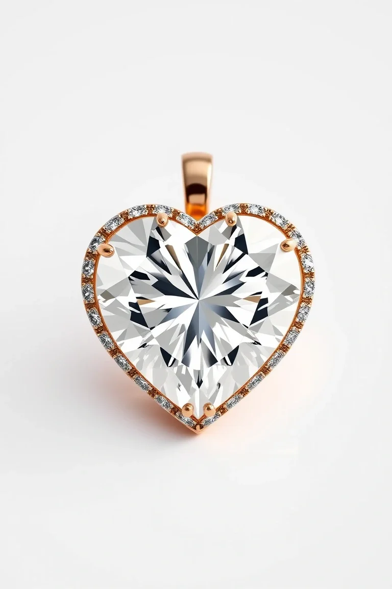 14K Diamond Heart AAA Quality