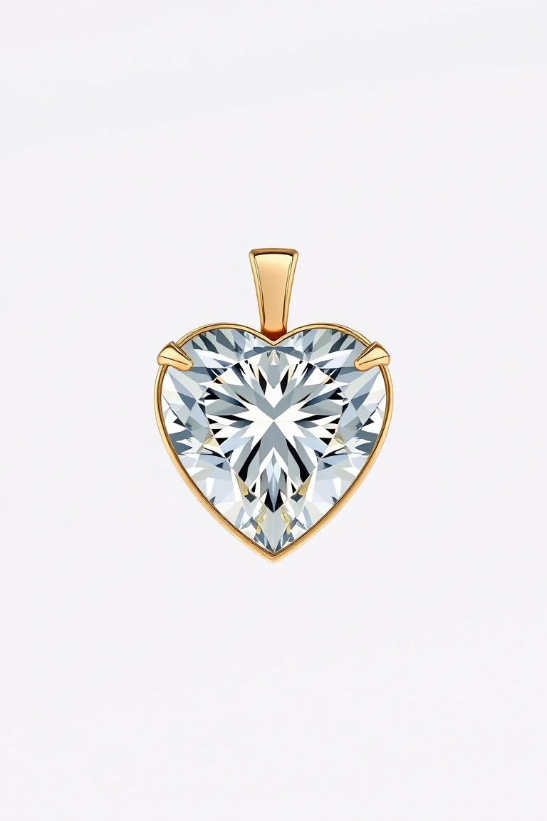 14K Diamond Heart AAA Quality