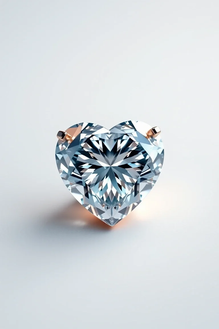 14K Diamond Heart AAA Quality