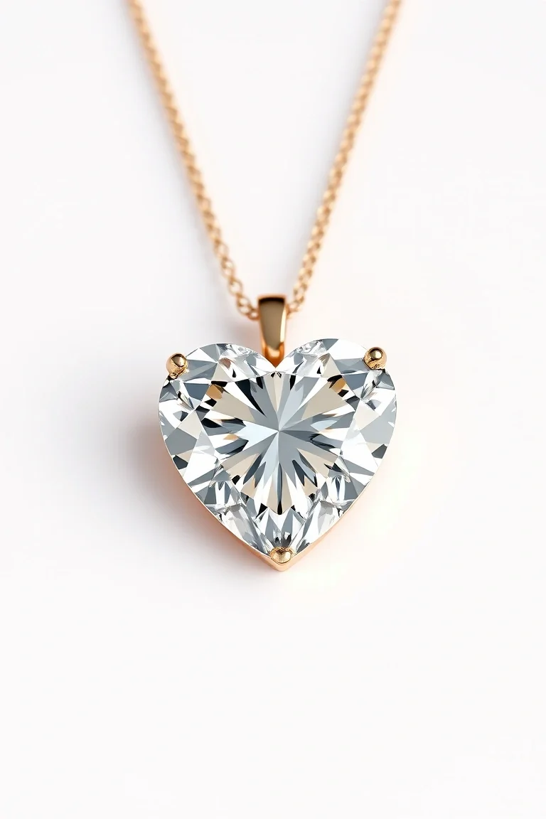 14K Diamond Heart AAA Quality