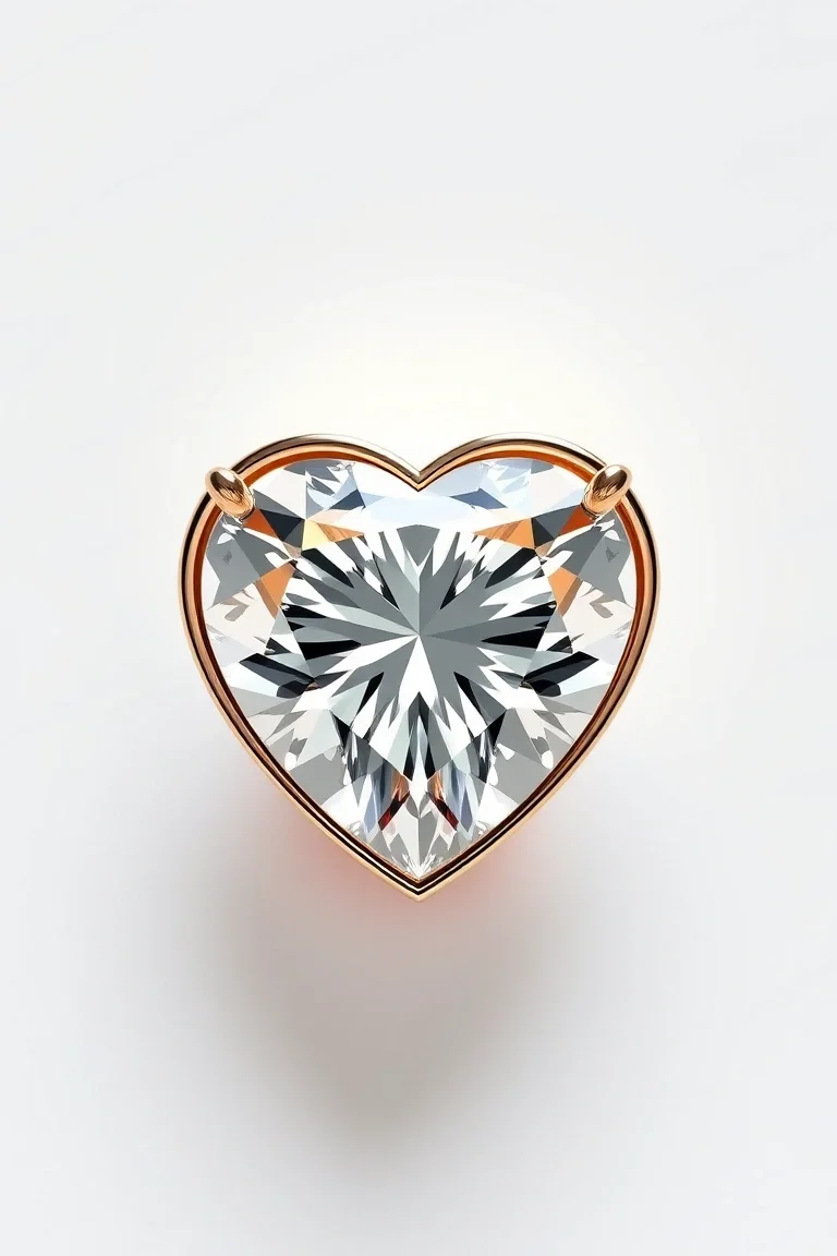 14K Diamond Heart AAA Quality