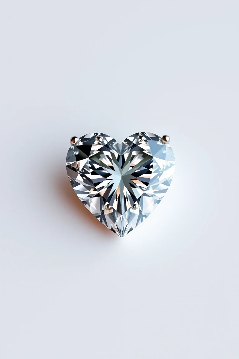 14K Diamond Heart AAA Quality