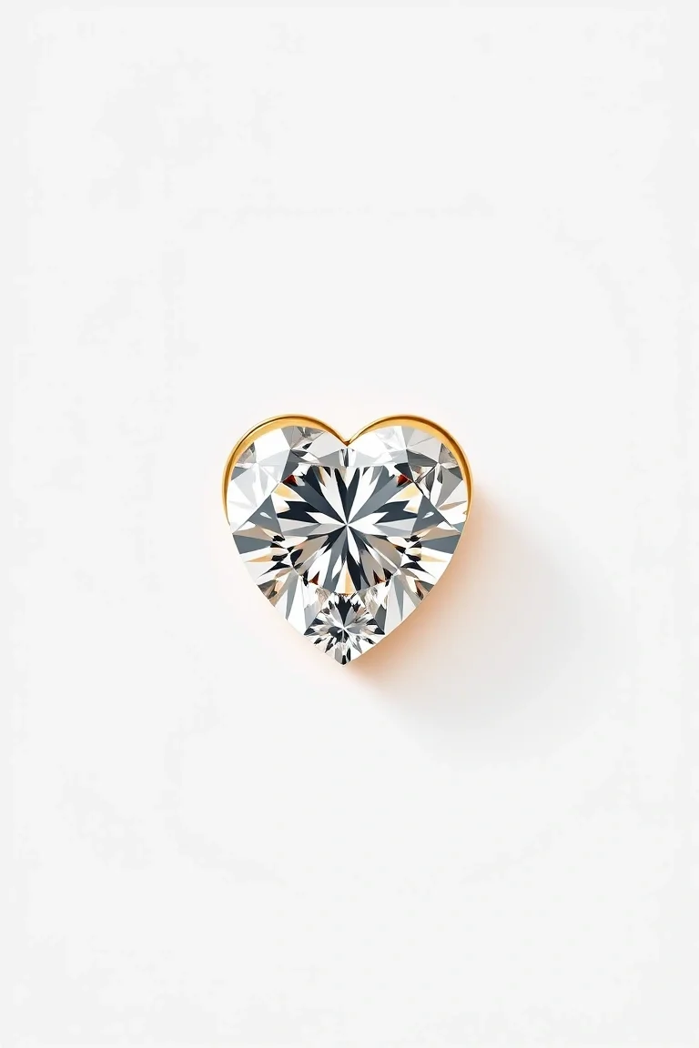 14K Diamond Heart AAA Quality