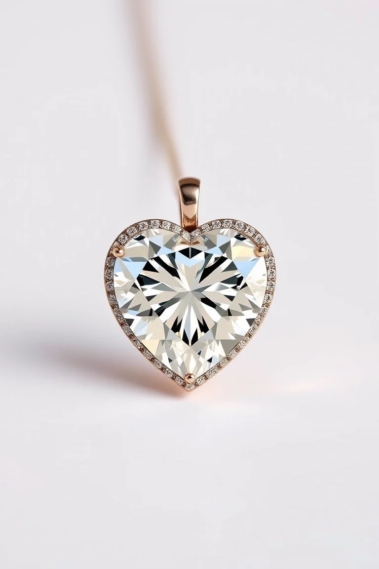 14K Diamond Heart AAA Quality