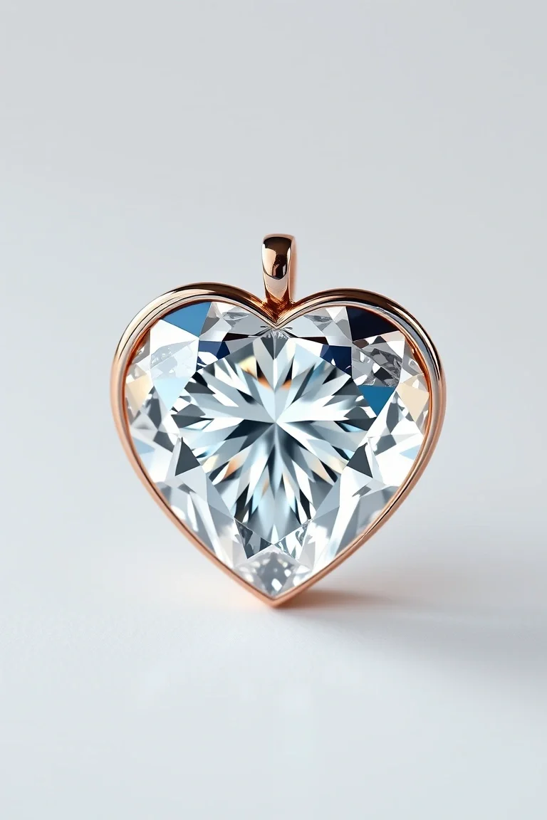 14K Diamond Heart AAA Quality