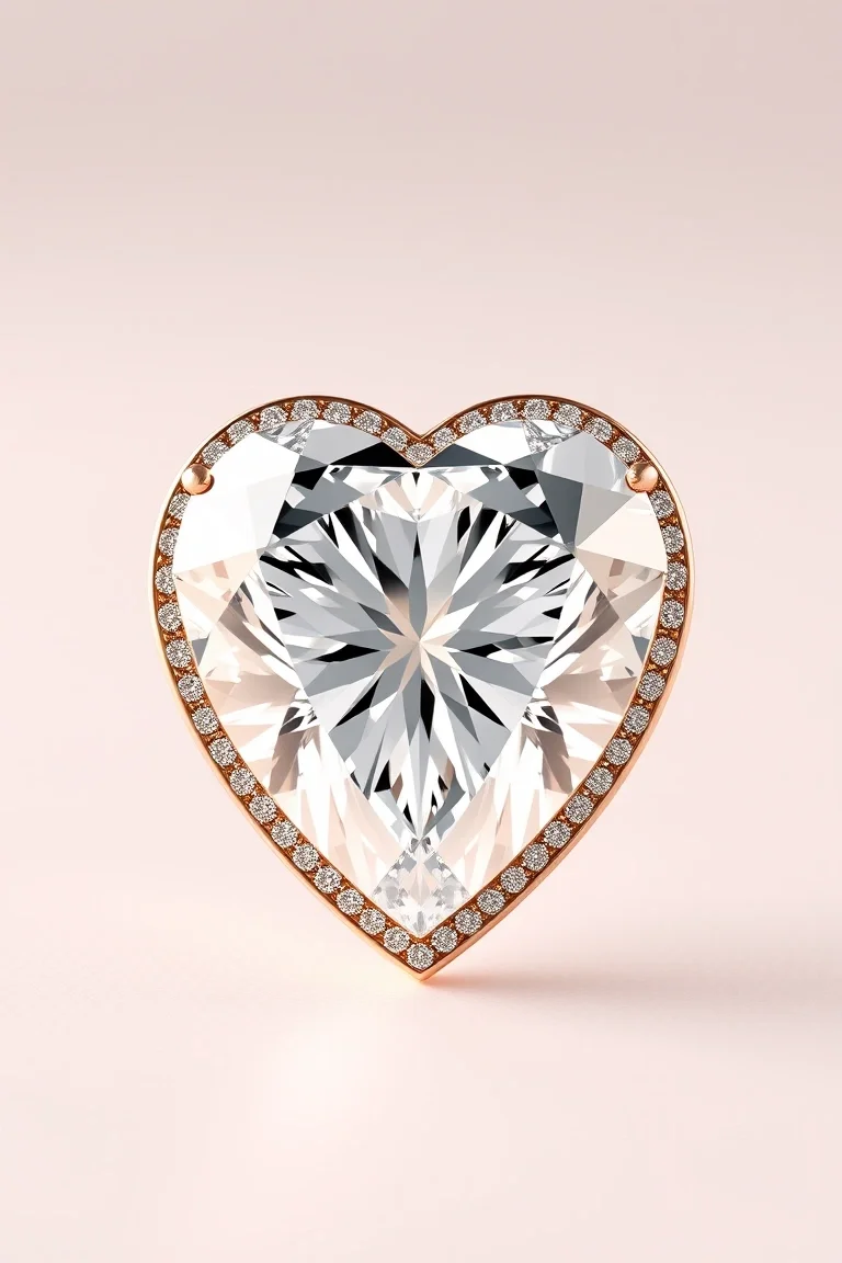 14K Diamond Heart AAA Quality