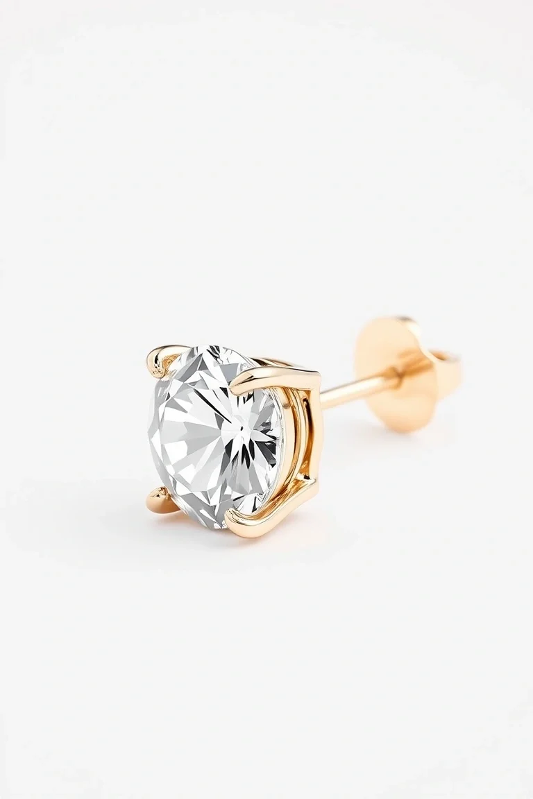 14K Diamond Hinged Earring AA Quality