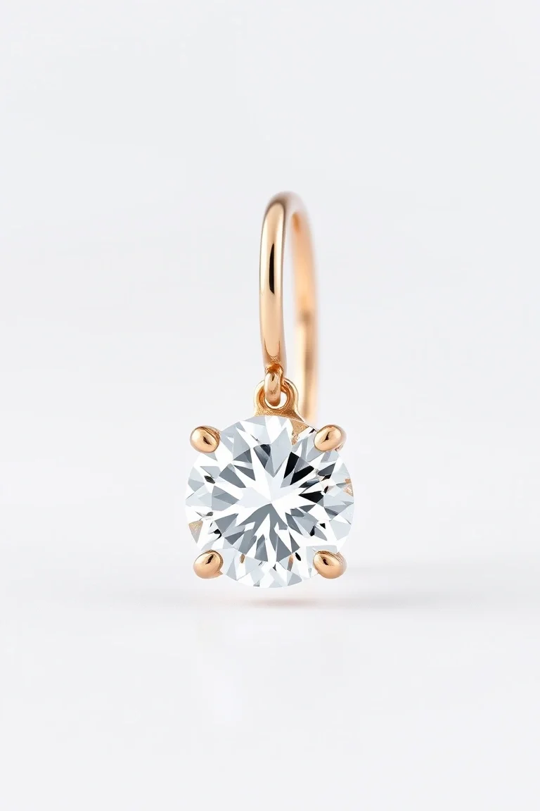 14K Diamond Hinged Earring AA Quality