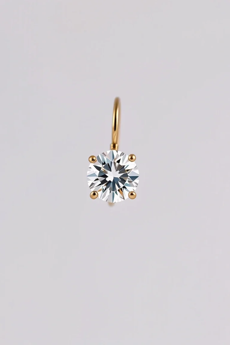 14K Diamond Hinged Earring AA Quality