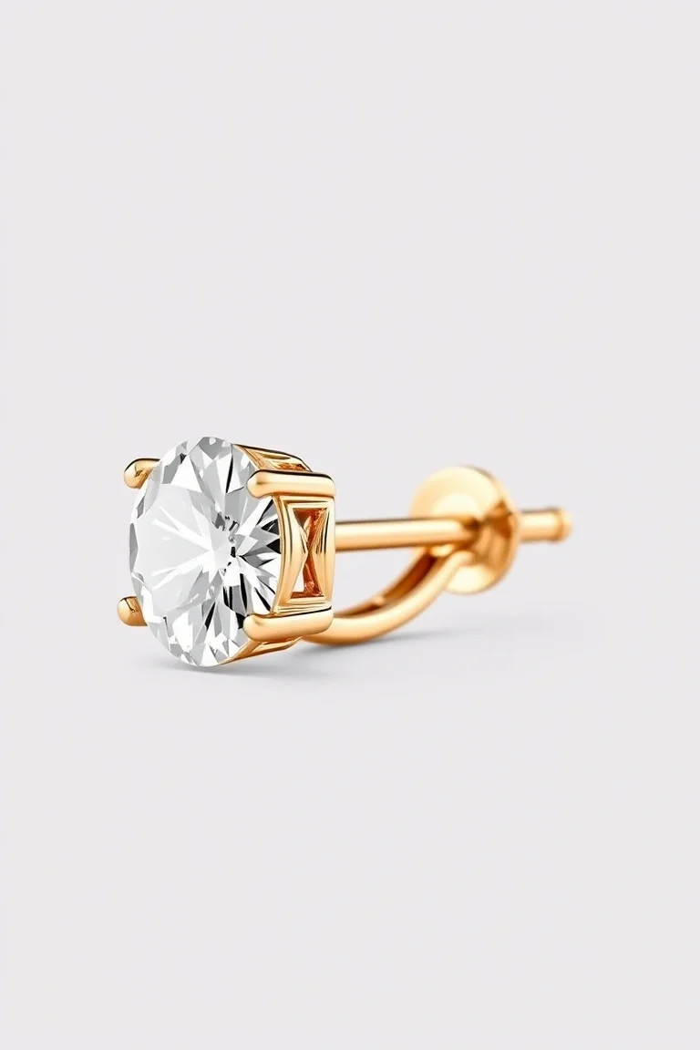 14K Diamond Hinged Earring AA Quality