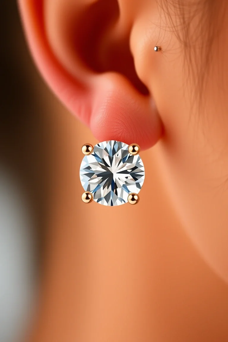 14K Diamond Hinged Earring AA Quality