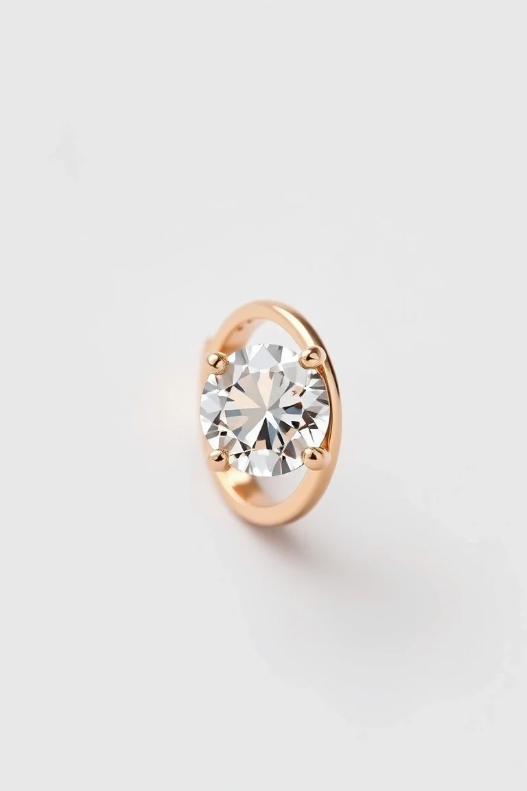 14K Diamond Hinged Earring AA Quality