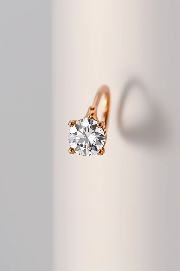 14K Diamond Hinged Earring AA Quality