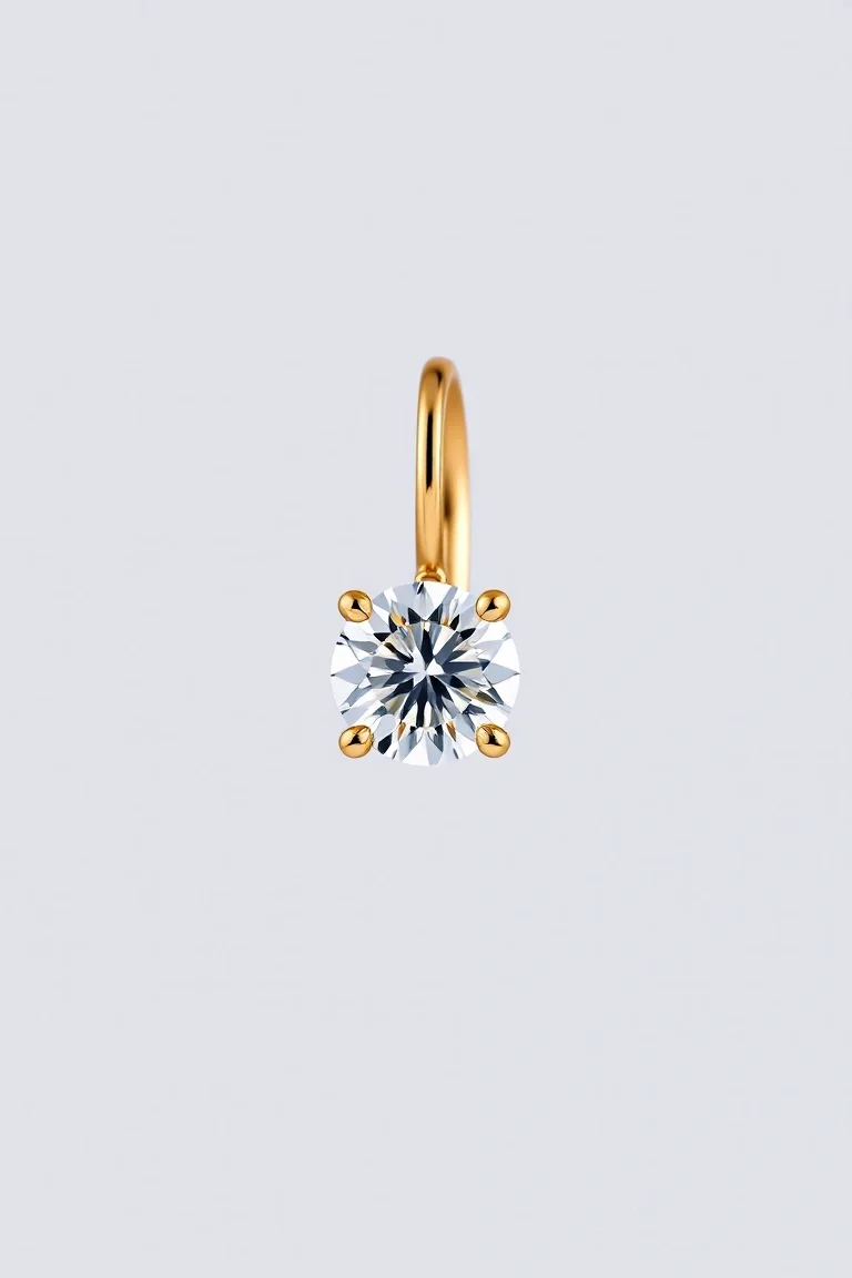 14K Diamond Hinged Earring AA Quality