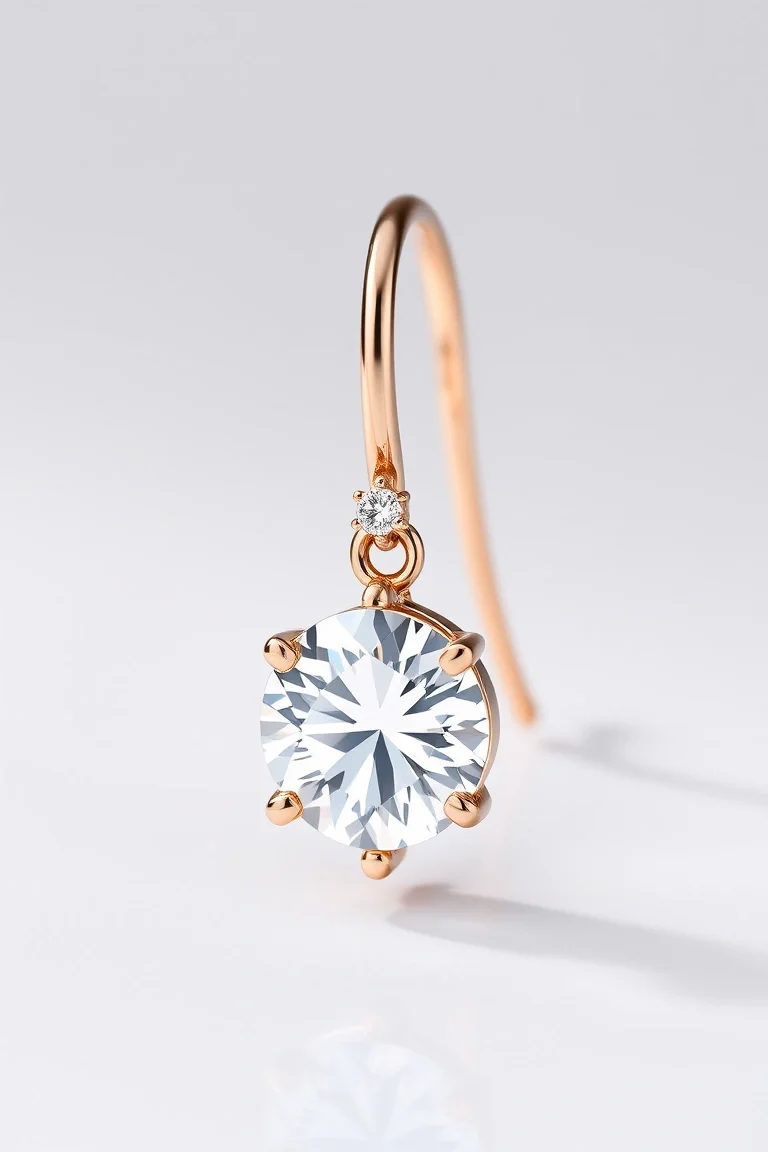 14K Diamond Hinged Earring AAA Quality