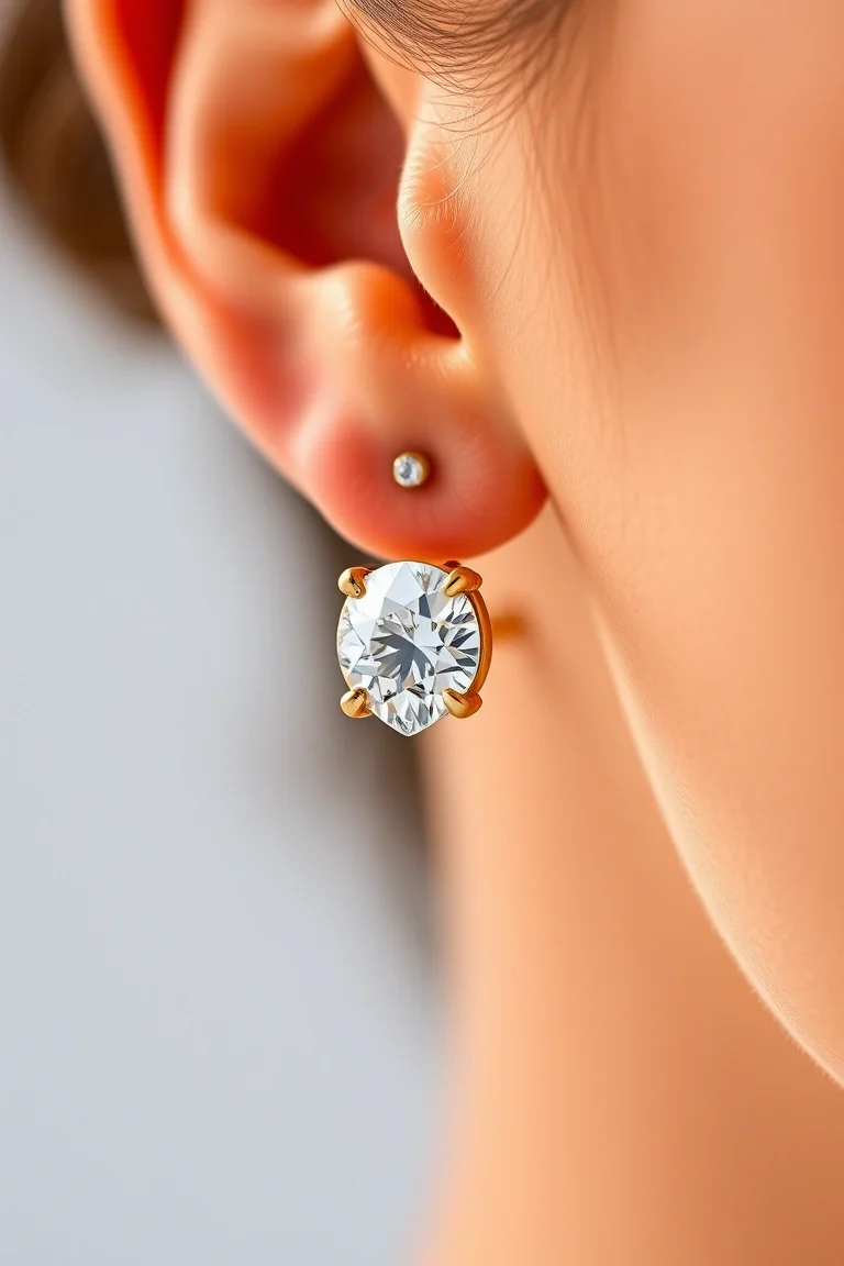 14K Diamond Hinged Earring AAA Quality