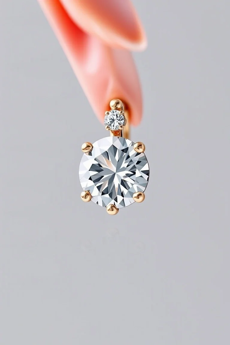 14K Diamond Hinged Earring VS Quality