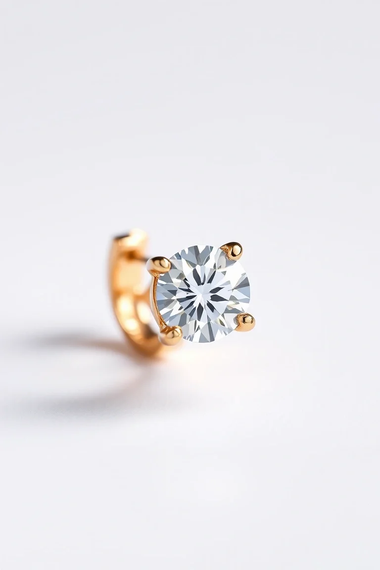 14K Diamond Hinged Earring VS Quality