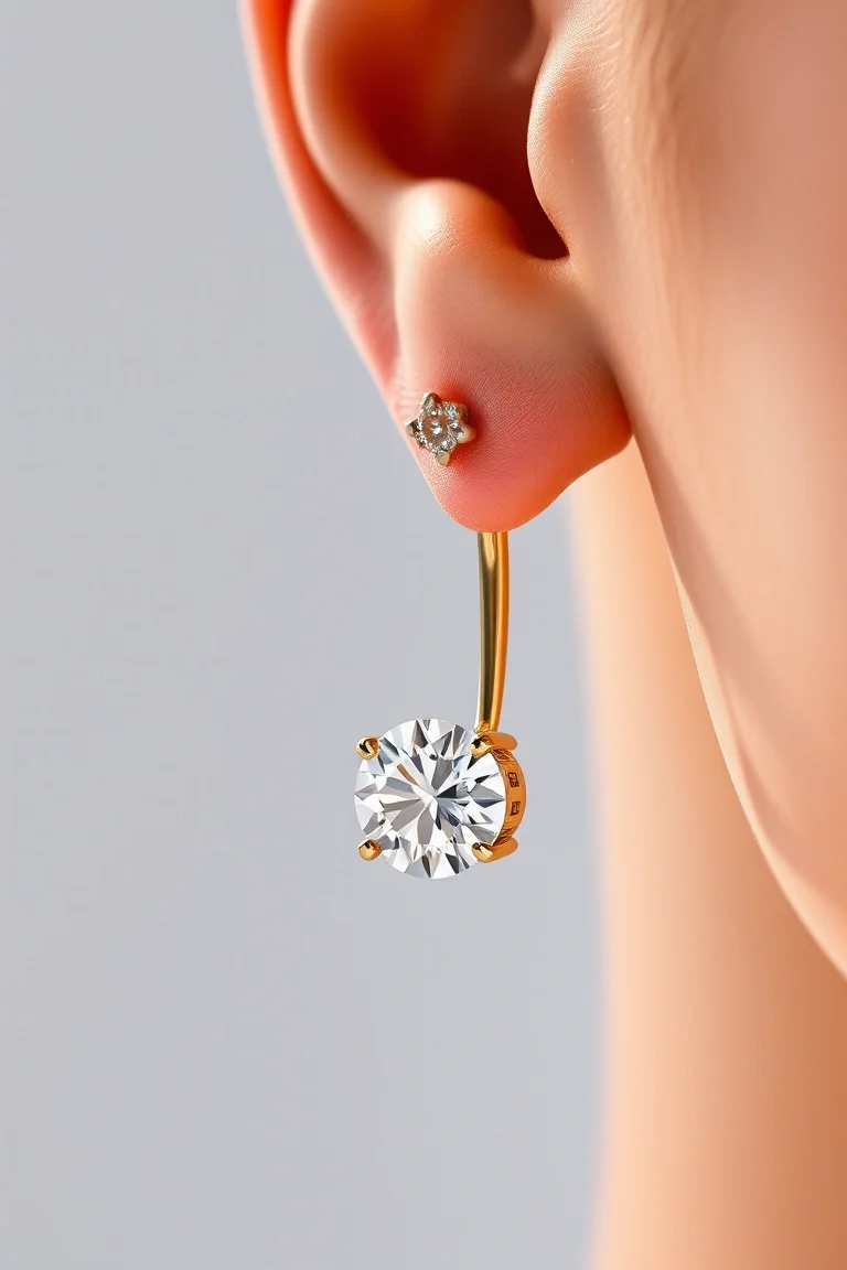 14K Diamond Hinged Earring VS Quality