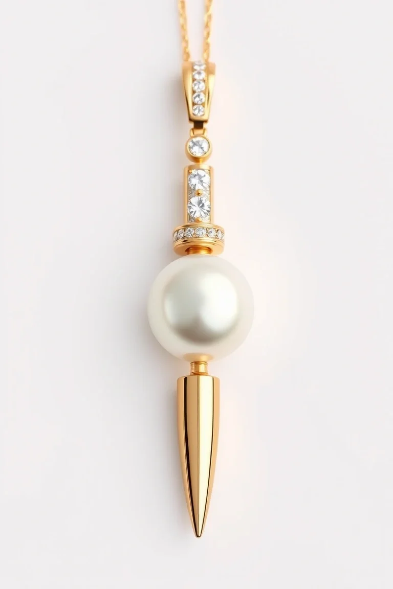 14K DIAMOND/CULTURED PEARL PEN