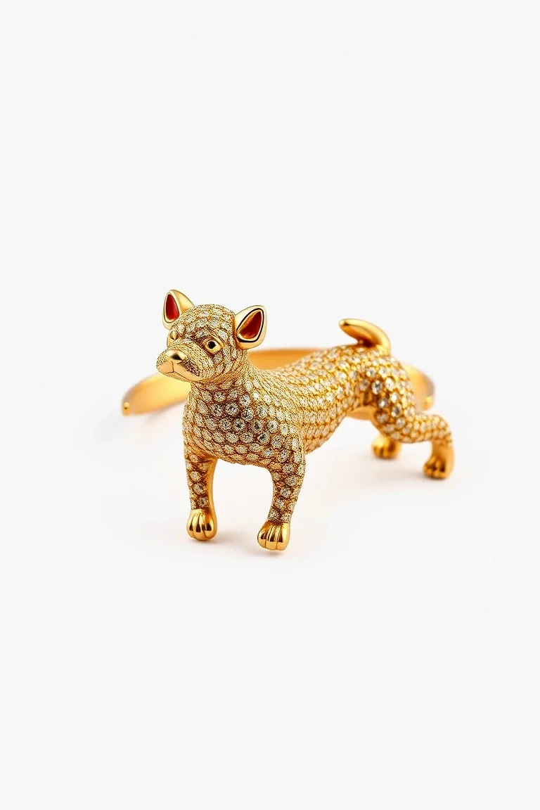 14K Dog Bracelet 7 In.