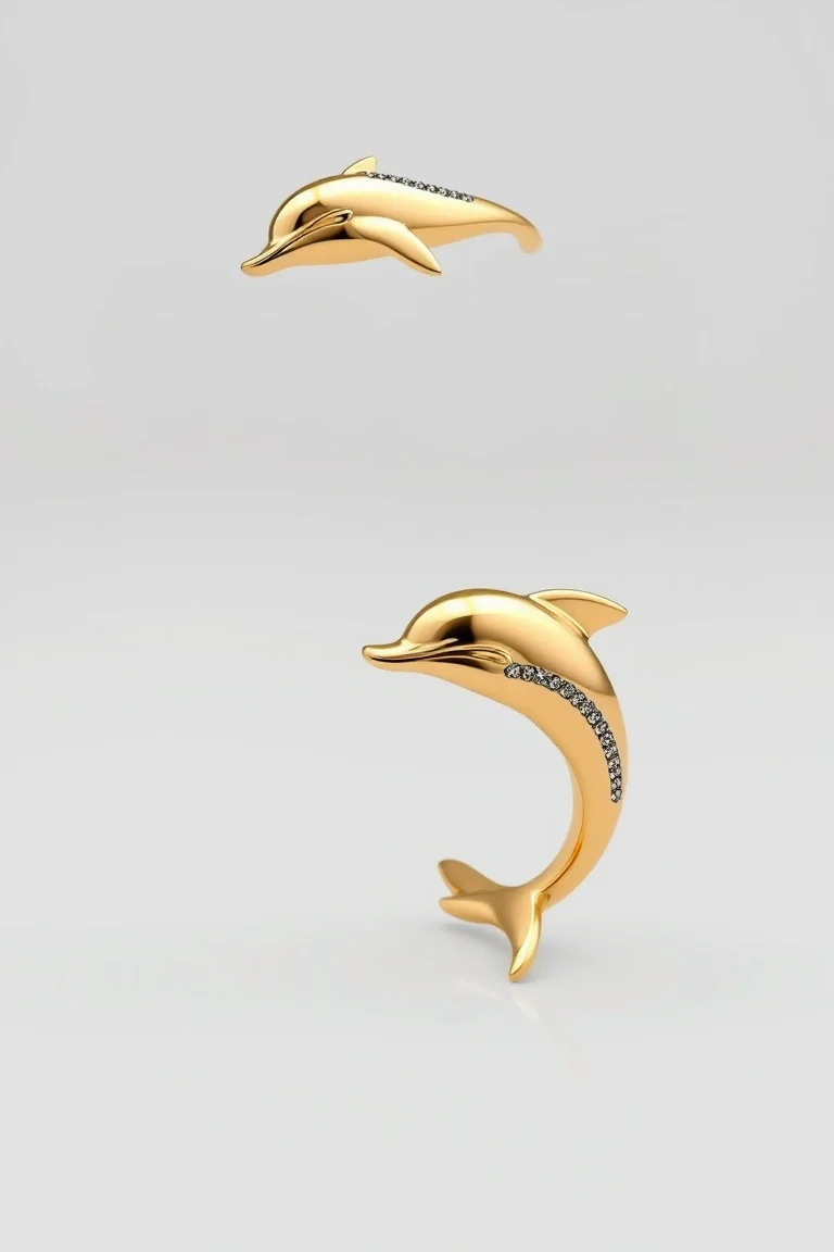 14K Dolphin Bracelet 7 In.