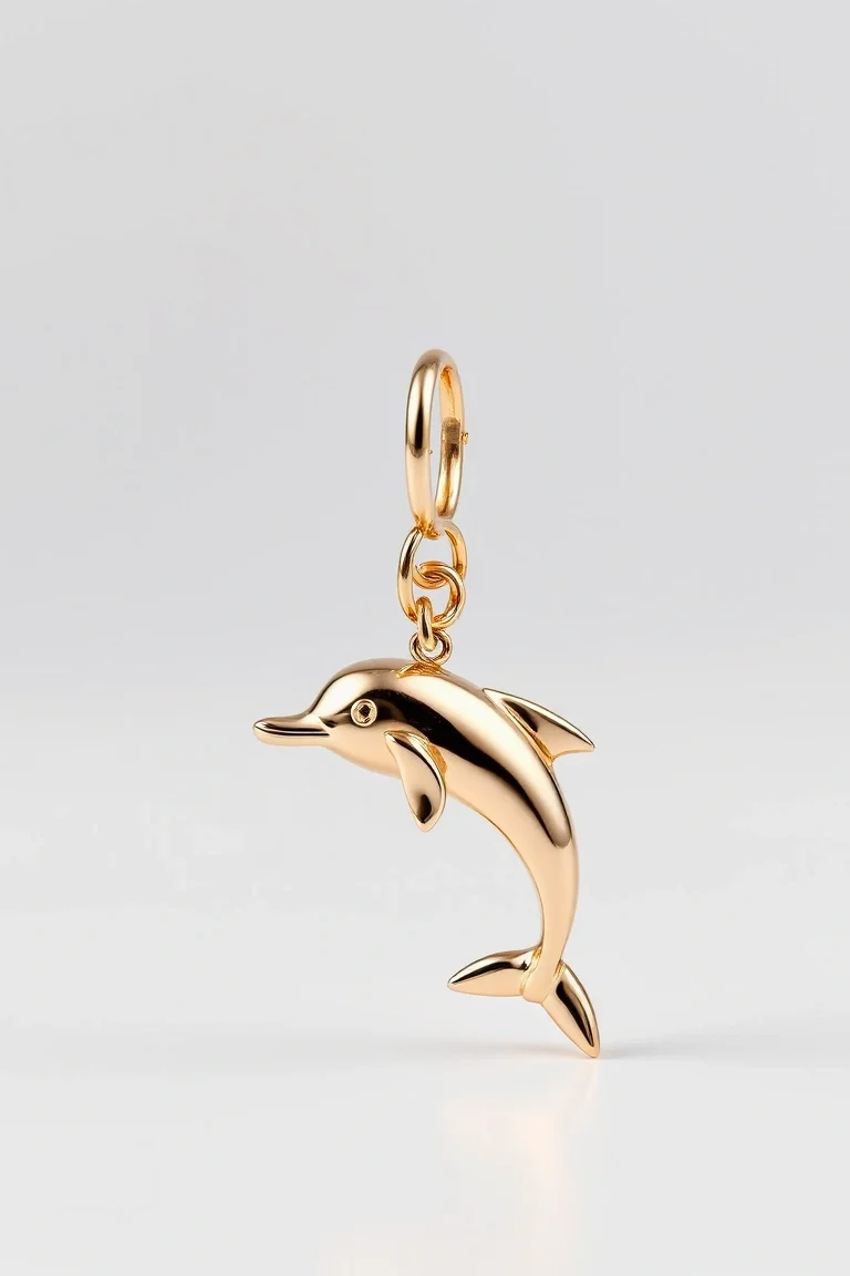 14K Dolphin Charm Holder