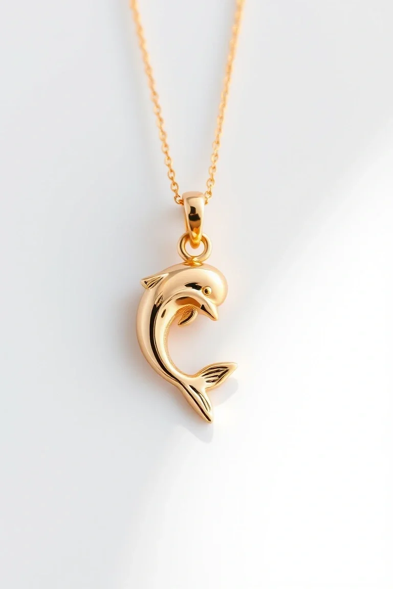14K Dolphin Pendant