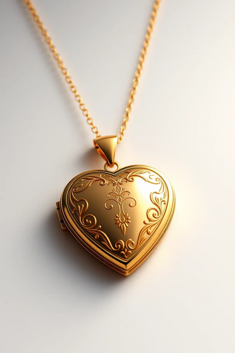 14K DOMED HEART LOCKET