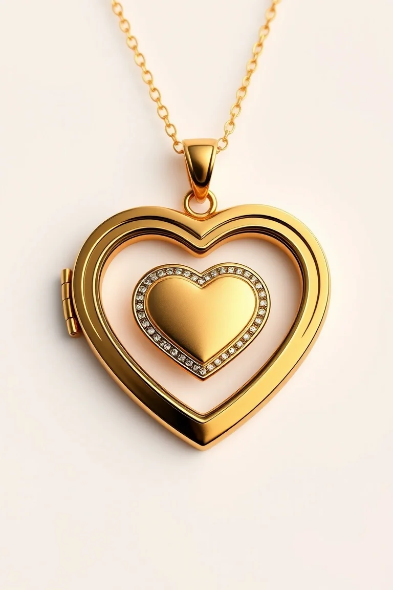14K Double Heart Locket