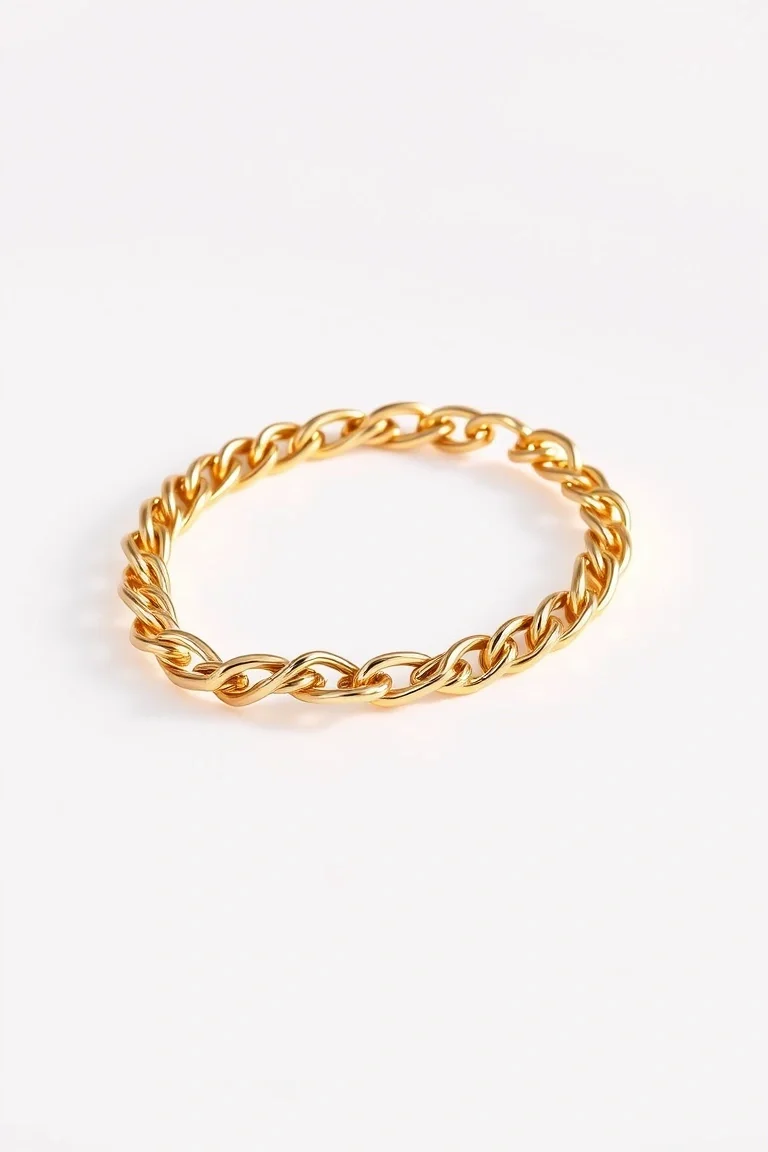 14K Double Link Charm Bracelet 8 In.