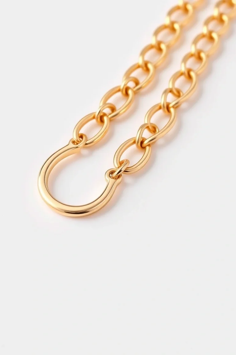 14K Double Link Charm Bracelet 8 In.