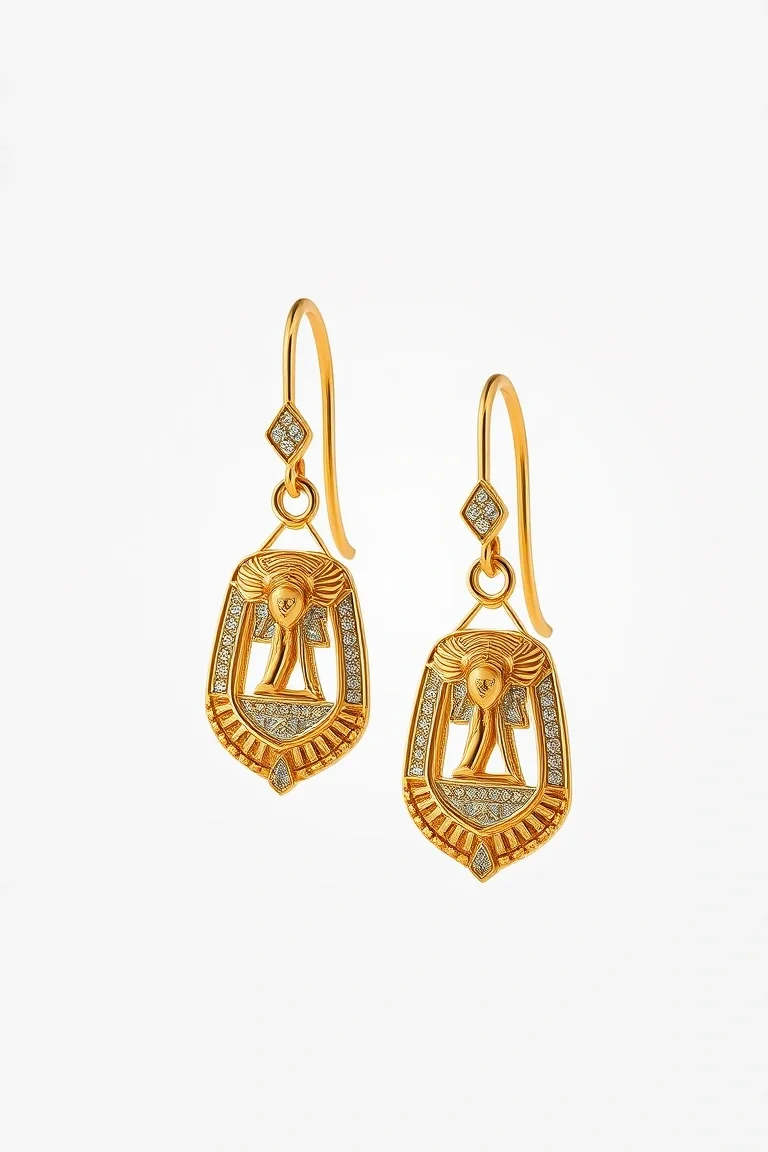 14K Egyptian Earrings