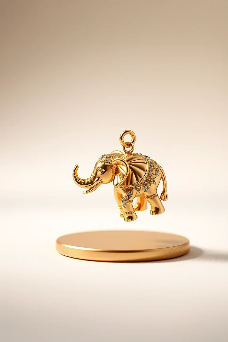 14K Elephant Charm Holder