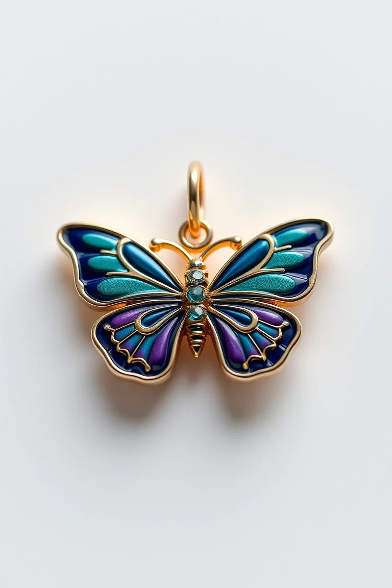 14K Enamel Butterfly