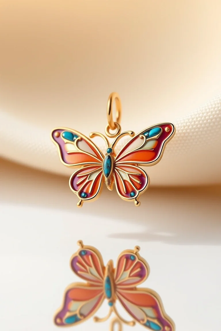 14K Enamel Butterfly