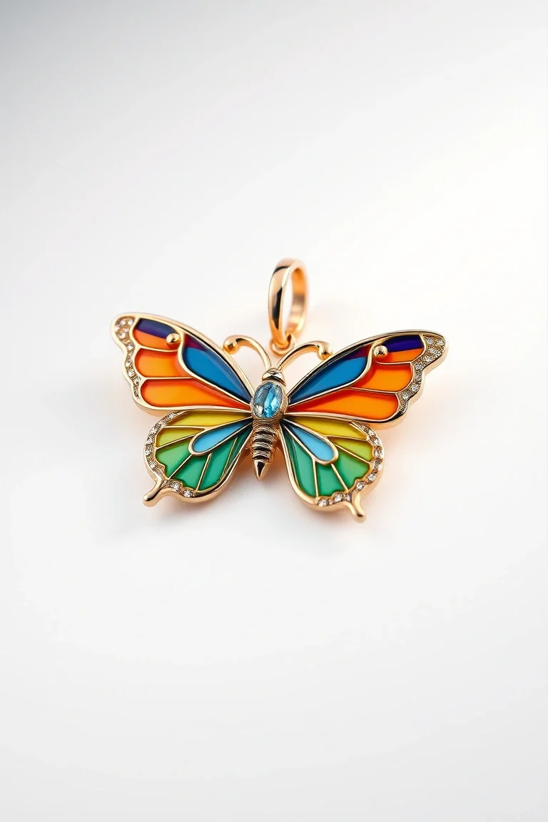 14K Enamel Butterfly