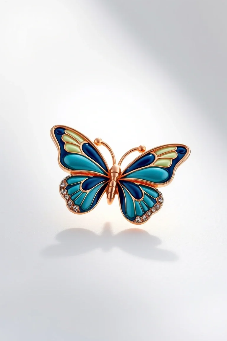 14K Enamel Butterfly