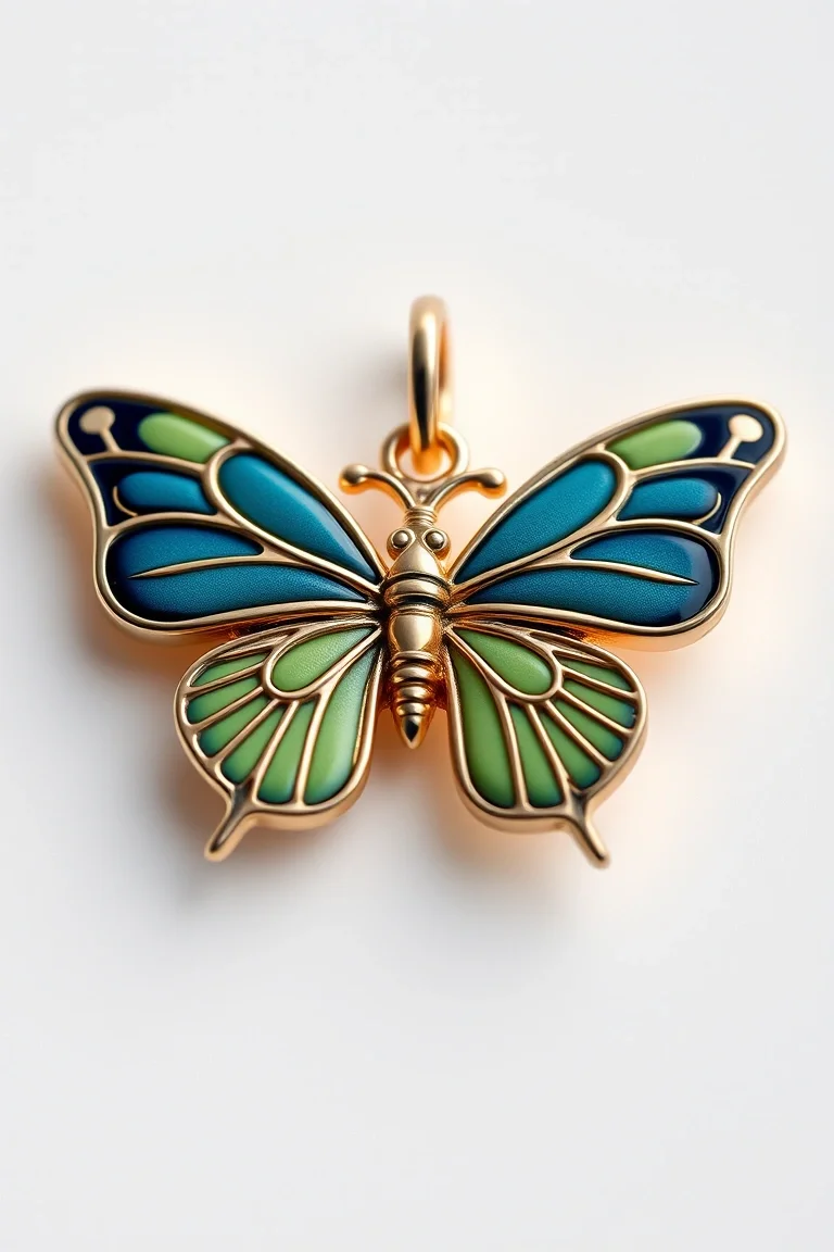 14K Enamel Butterfly