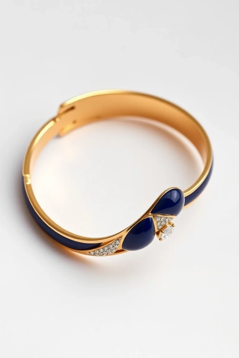 14k Enameled Bangle