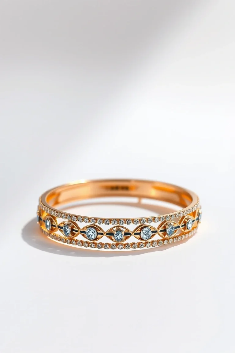 14k Enameled Bangle