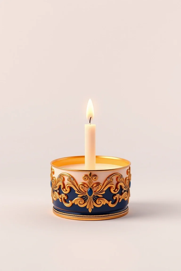 14K Enameled Candles On Teardr