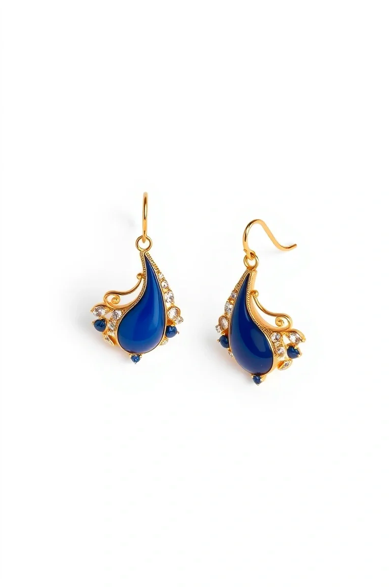14K Enameled Earrings