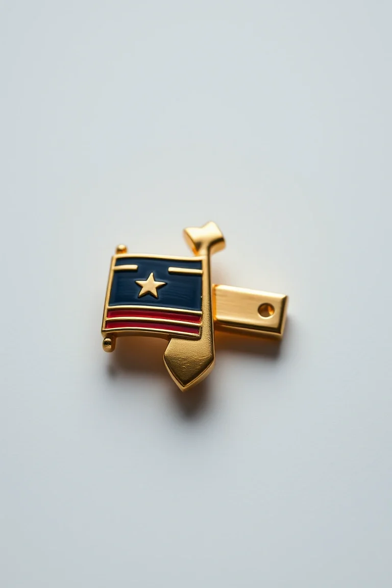 14K Enameled Flag Tie-Tac