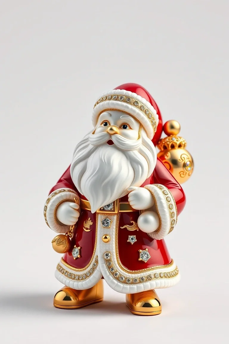 14K Enameled Santa